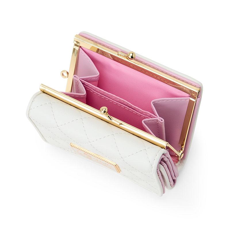 Hello Kitty Clasp Trifold Wallet Quilt White Sanrio Japan 2025