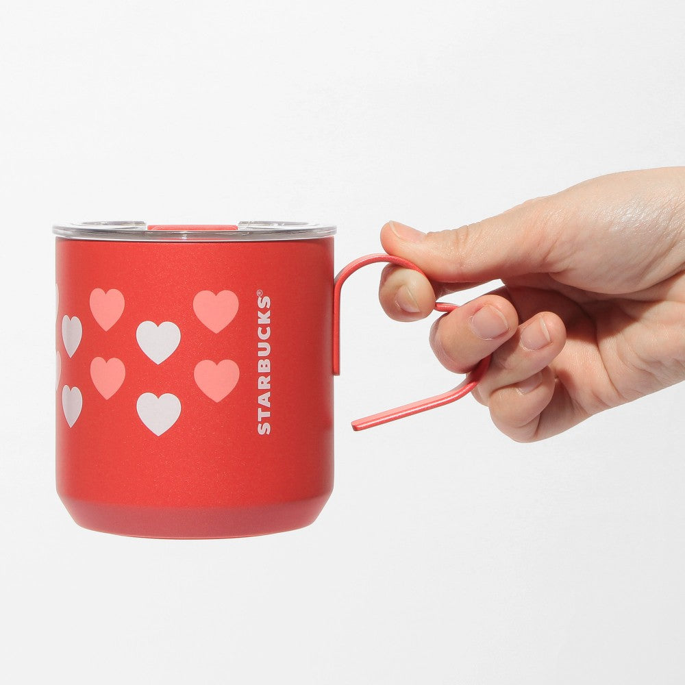 Starbucks Japan Valentine's Day 2025 Stainless Mug Cup Red Heart 355ml