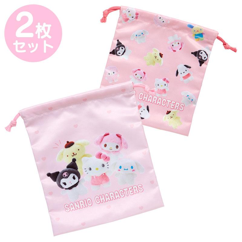 Drawstring Pouch Set Character Pitatto Friends Photo Sanrio Japan 2024