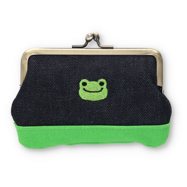 Pickles the Frog Okayama Denim Clasp Pouch Green Japan 2024