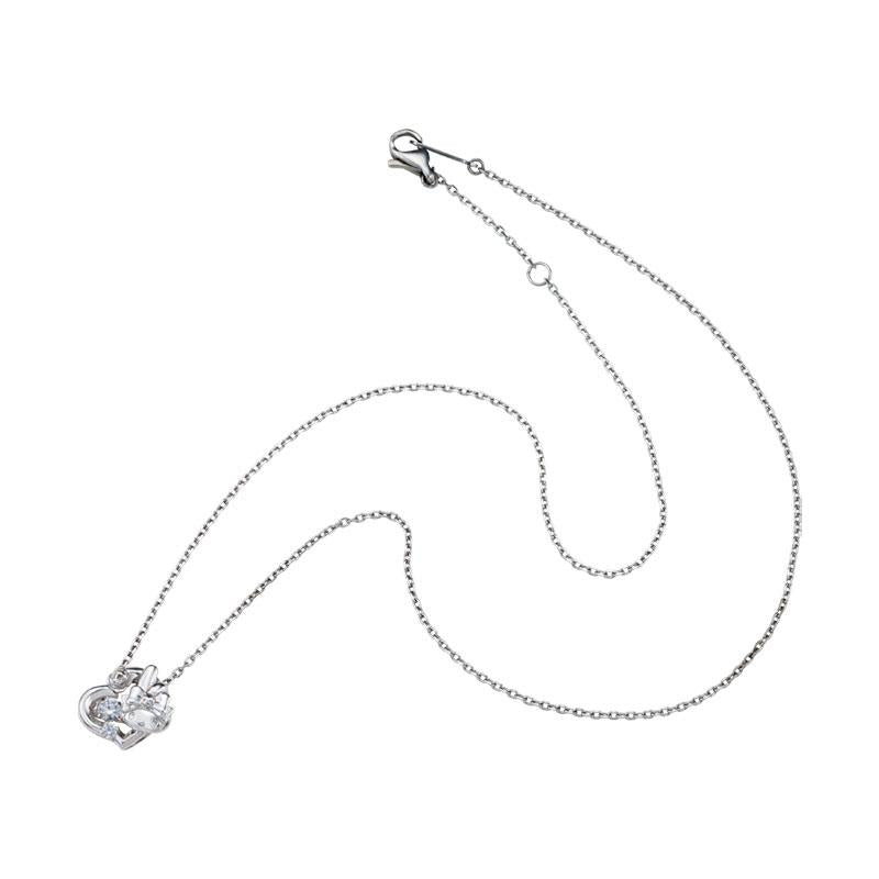 My Melody 50th Anniversary Dancing Stone Necklace Heart Silver Sanrio Japan
