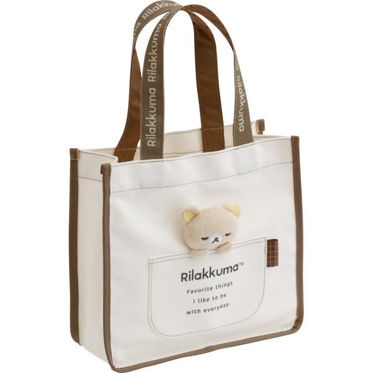 Rilakkuma Canvas mini Tote Bag Brown San-X Japan 2025
