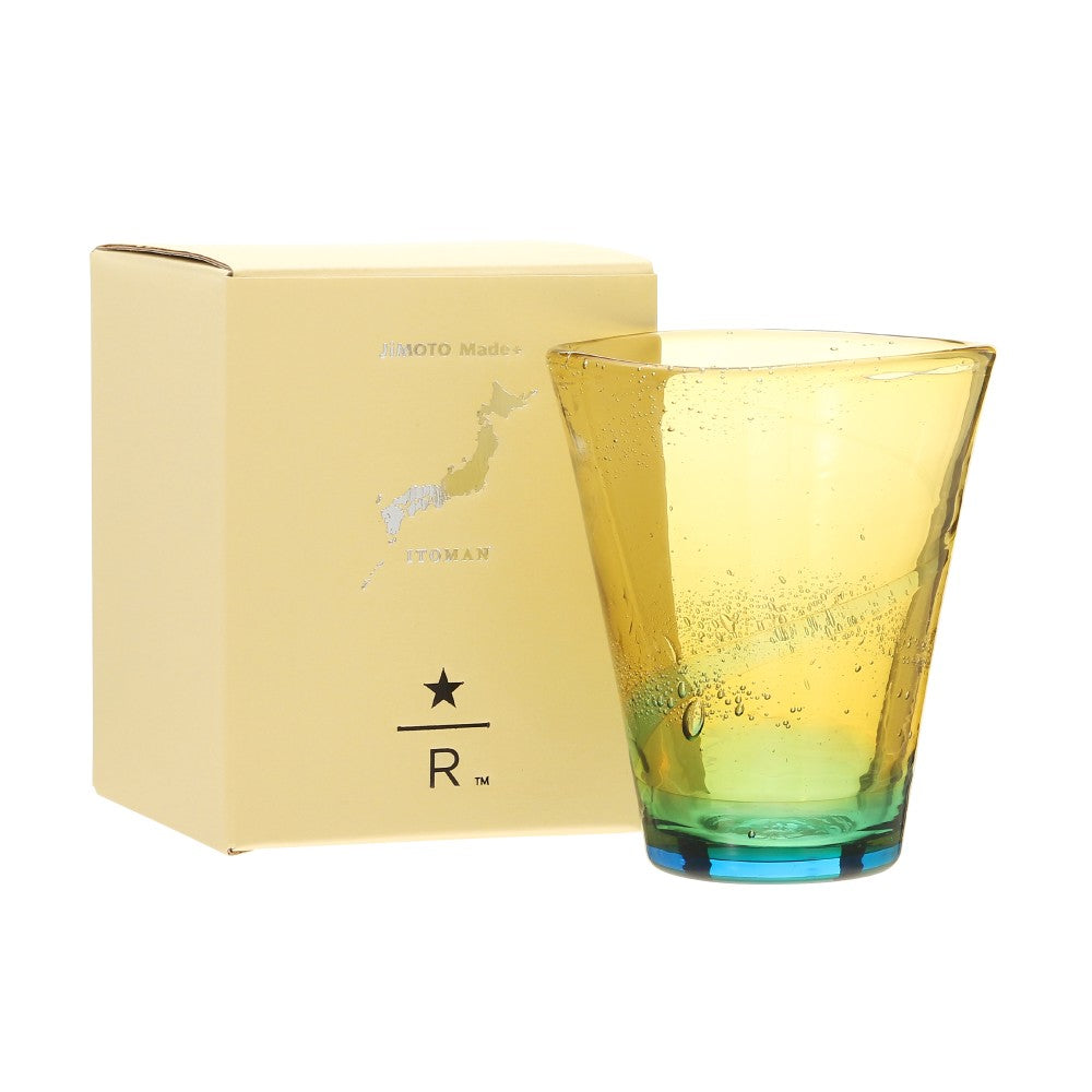 Starbucks Japan JIMOTO Made+ Itoman Ryukyu Glass Cup Yellow Yo 296ml