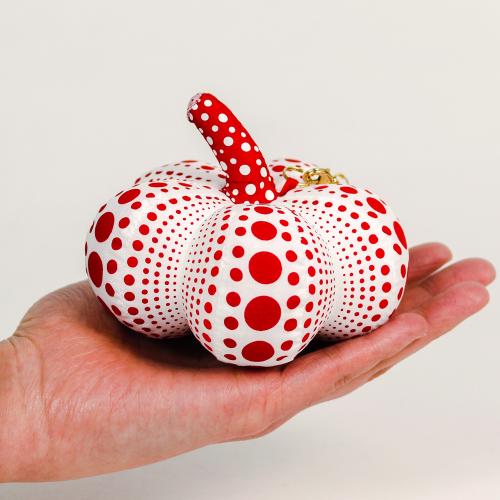 Yayoi Kusama Pumpkin Mascot White Plush Keychain Japan with Box