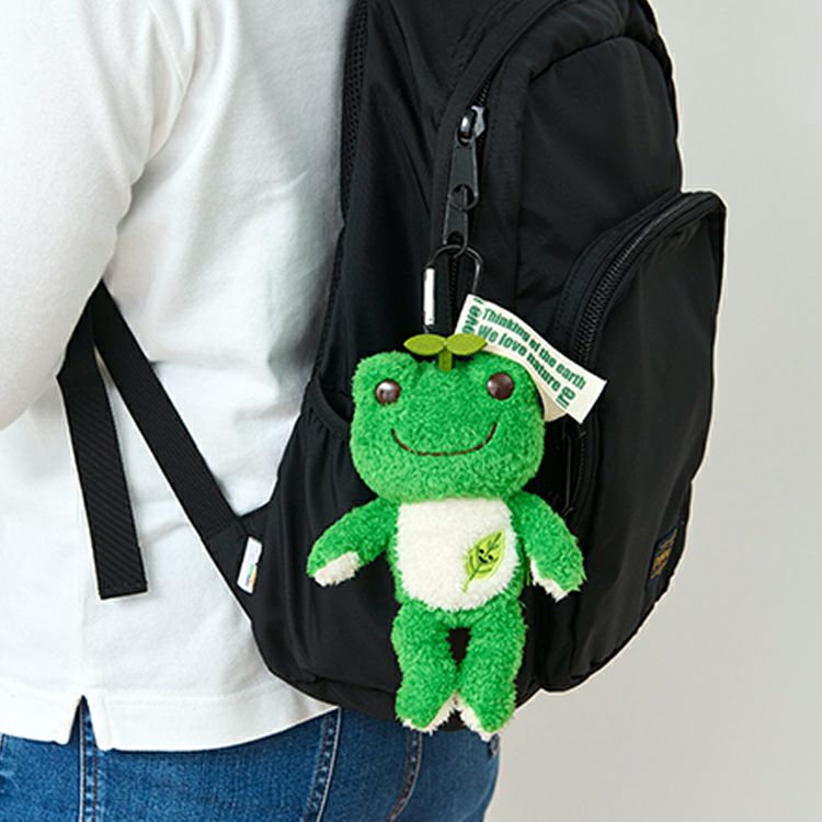 Pickles the Frog Eco Shopping Tote Bag Plush doll Pouch Earth Forest Green Japan