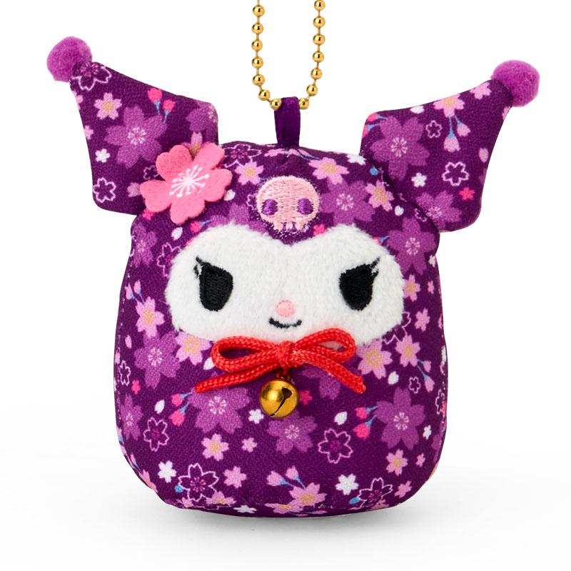 Kuromi Plush Mascot Holder Keychain Daruma Sakura Sanrio Japan 2025