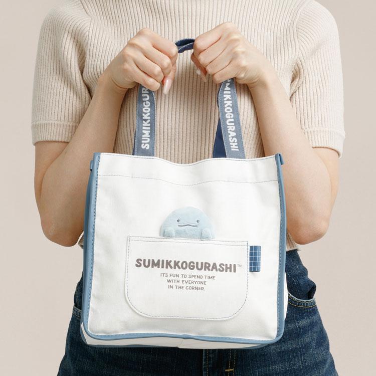 Sumikko Gurashi Tokage Lizard Canvas mini Tote Bag Blue San-X Japan 2025