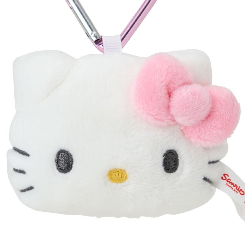 I Love Hello Kitty Plush Mascot Keychain Face Shape Pink Ribbon Sanrio Japan