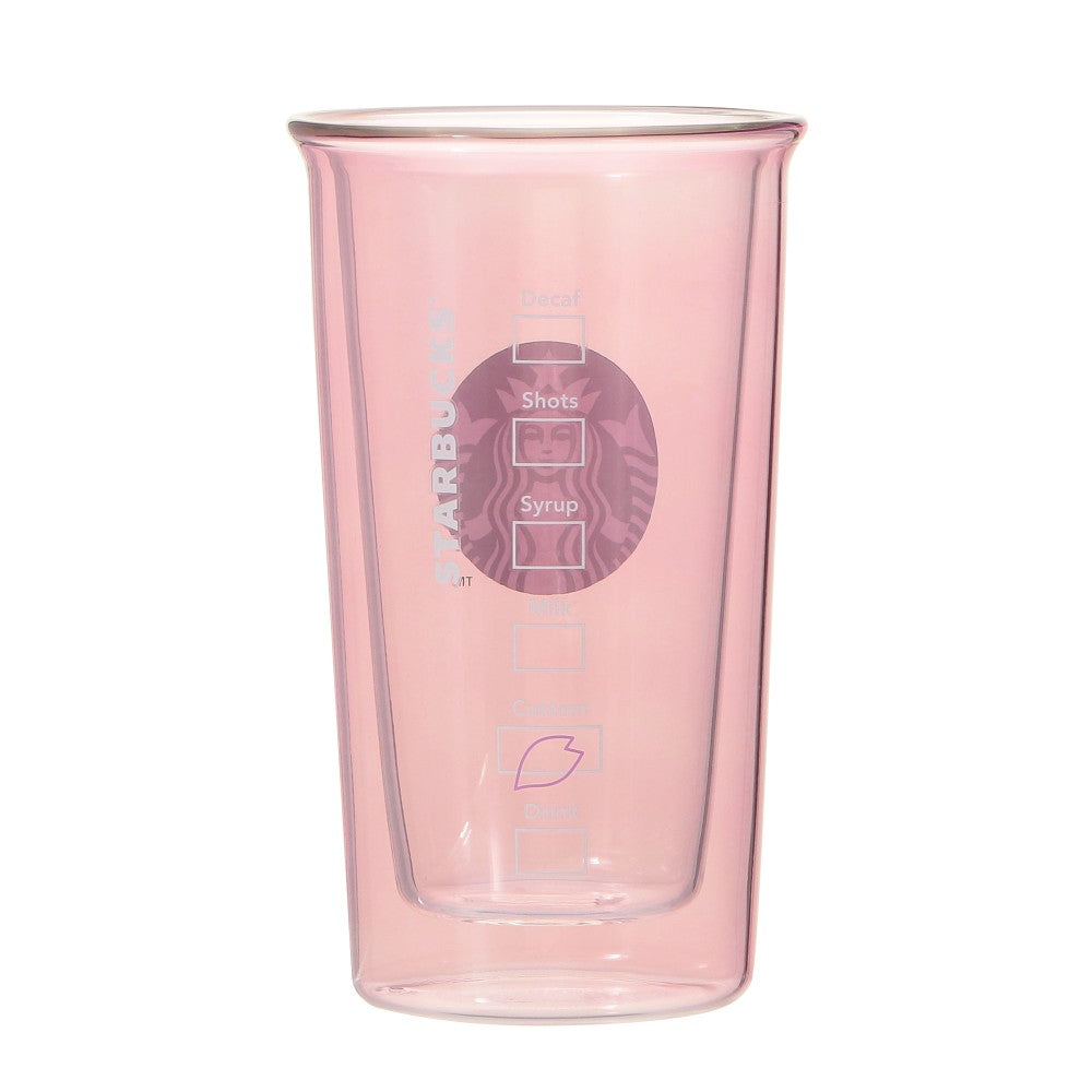 Starbucks Japan SAKURA 2025 Double Wall Glass Pale Pink 355ml