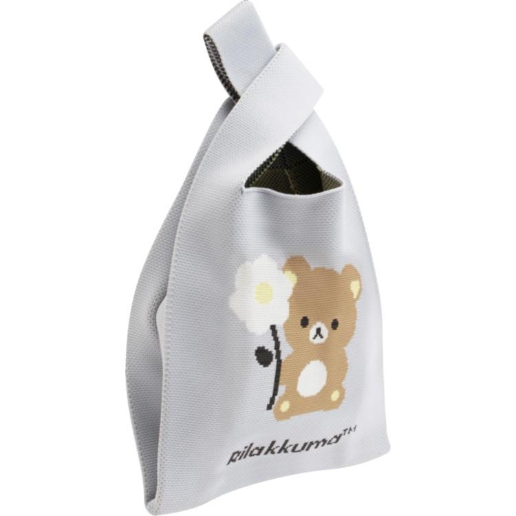 BASIC RILAKKUMA Flower Knit Bag Gray San-X Japan 2025