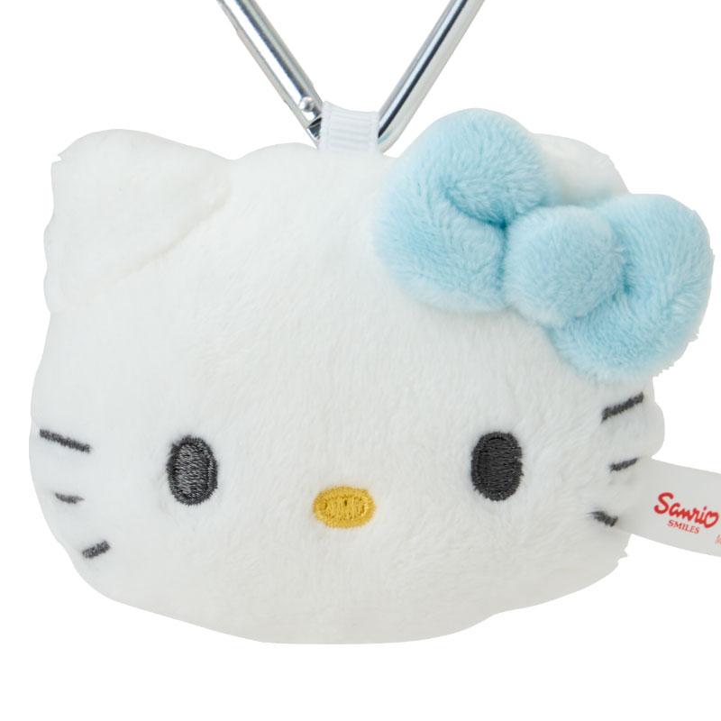 I Love Hello Kitty Plush Mascot Holder Keychain Face Shape Blue Sanrio Japan