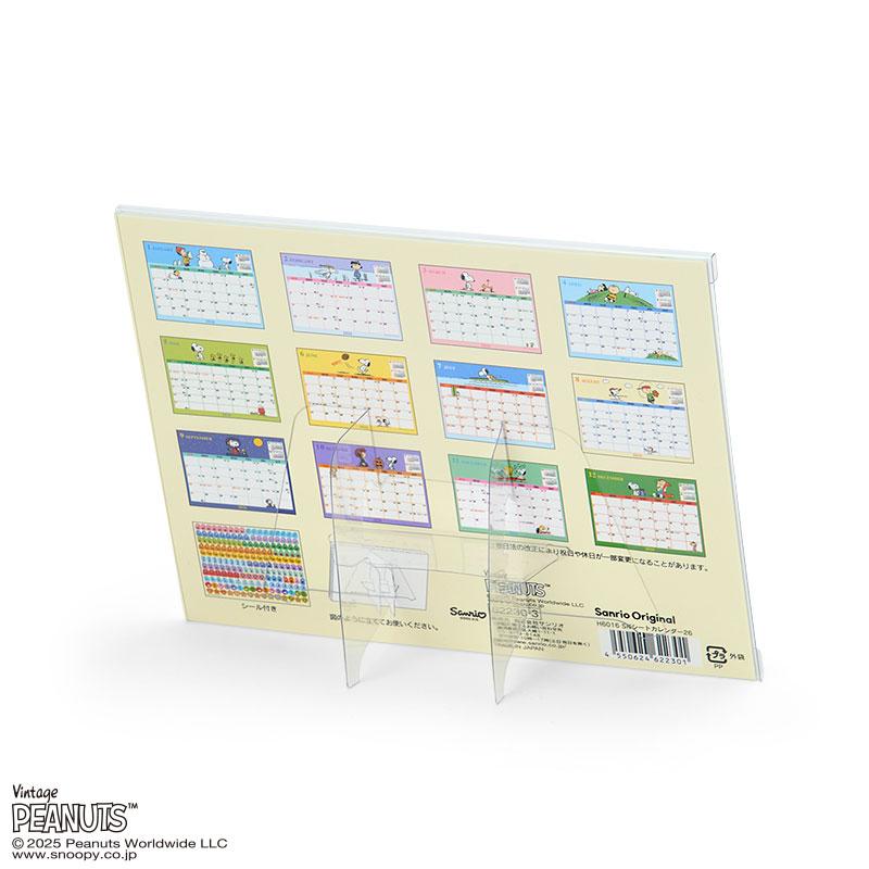PEANUTS Snoopy Sheet Calendar 2026 Sanrio Japan 2025
