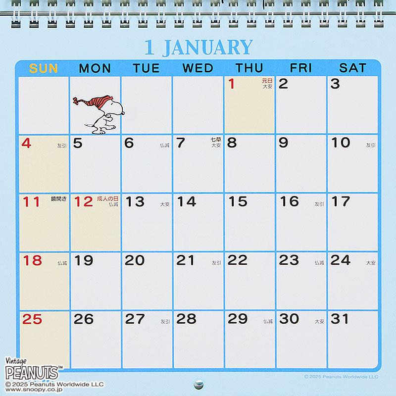 PEANUTS Snoopy Wall Calendar 2026 M Sanrio Japan