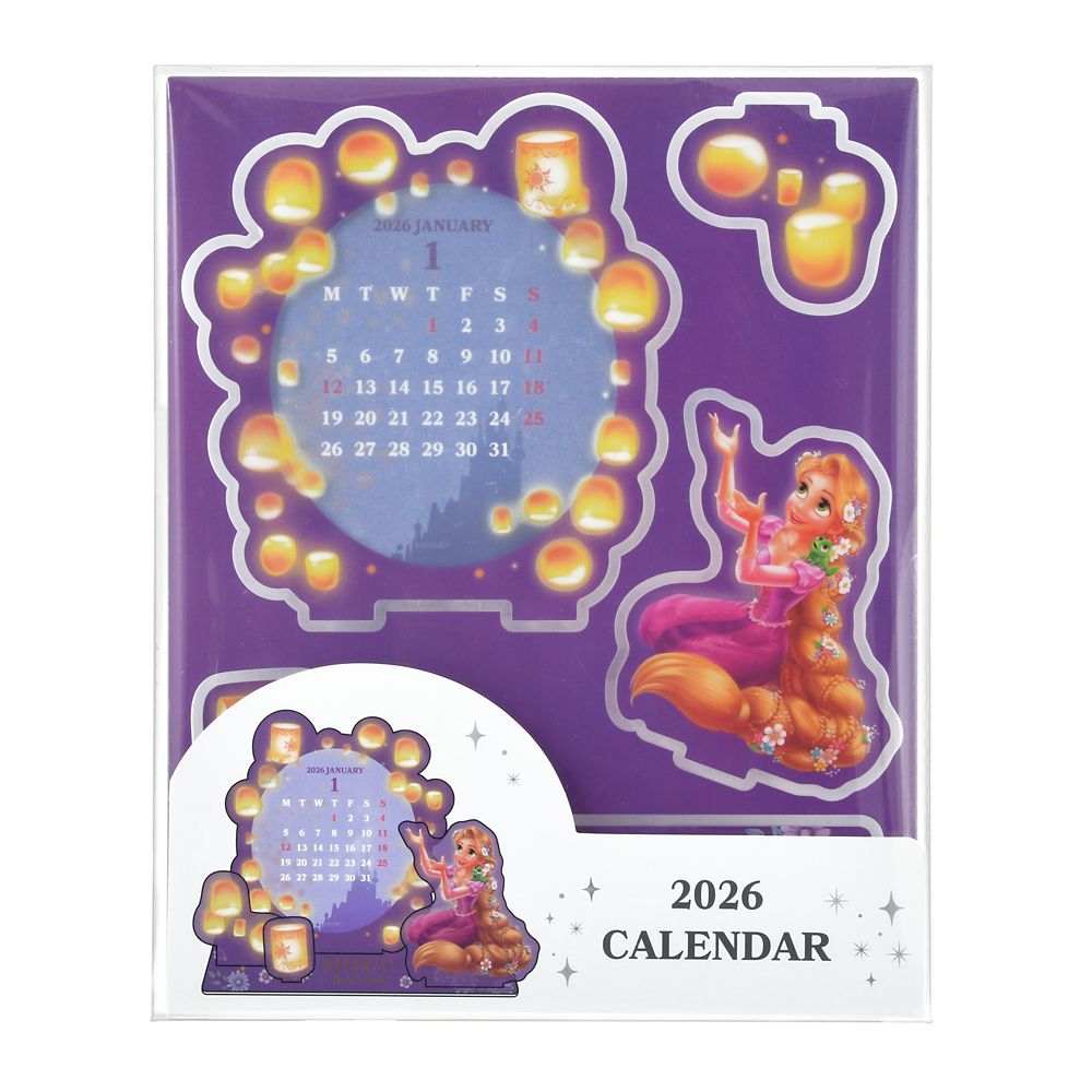 Tangled Rapunzel & Pascal Acrylic Calendar Desktop 2026 Disney Store Japan