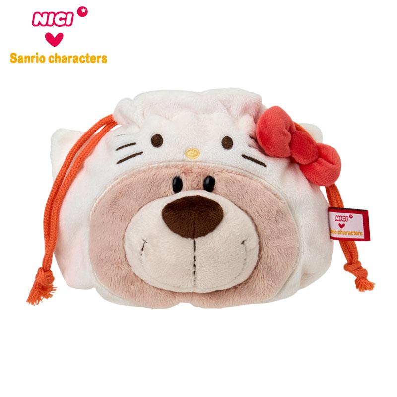 Love Bear Hello Kitty Plush Pouch Face NICI Sanrio Japan 2025