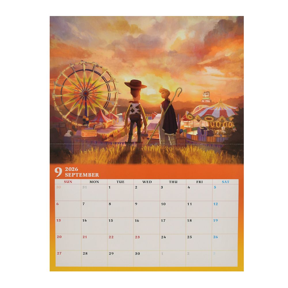 Disney characters Wall Calendar 2026 Disney Store Japan 2025