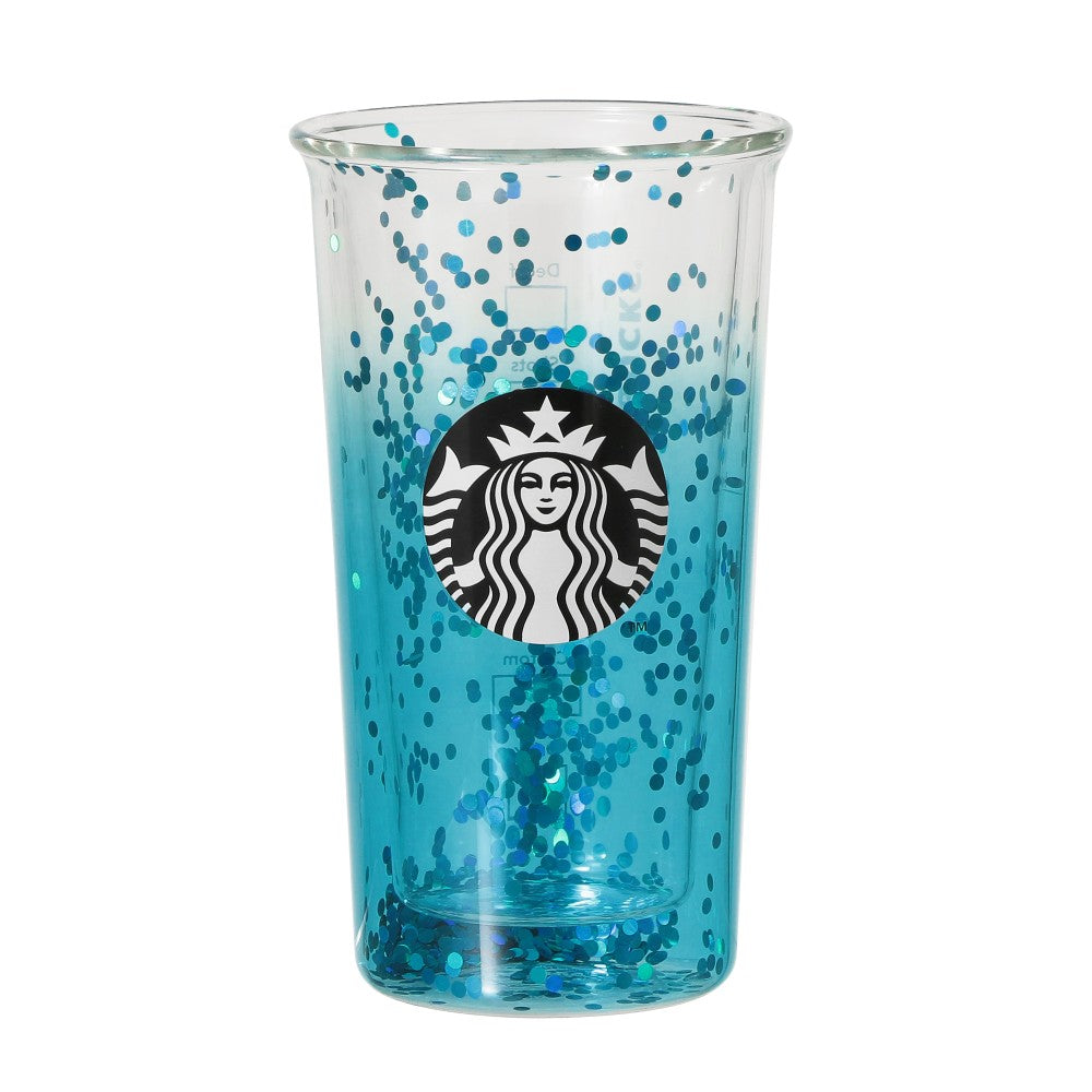 Starbucks Japan Double wall Glass Cup Turquoise Gradation 355ml 2025