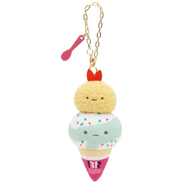 Sumikko Gurashi Ebi Furai Plush Keychain Popping Shower 31 Ice Cream San-X Japan