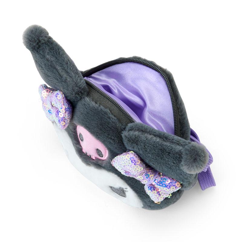 Kuromi Kids Plush Neck Coin Case Pouch Face Shape Sanrio Japan 2025