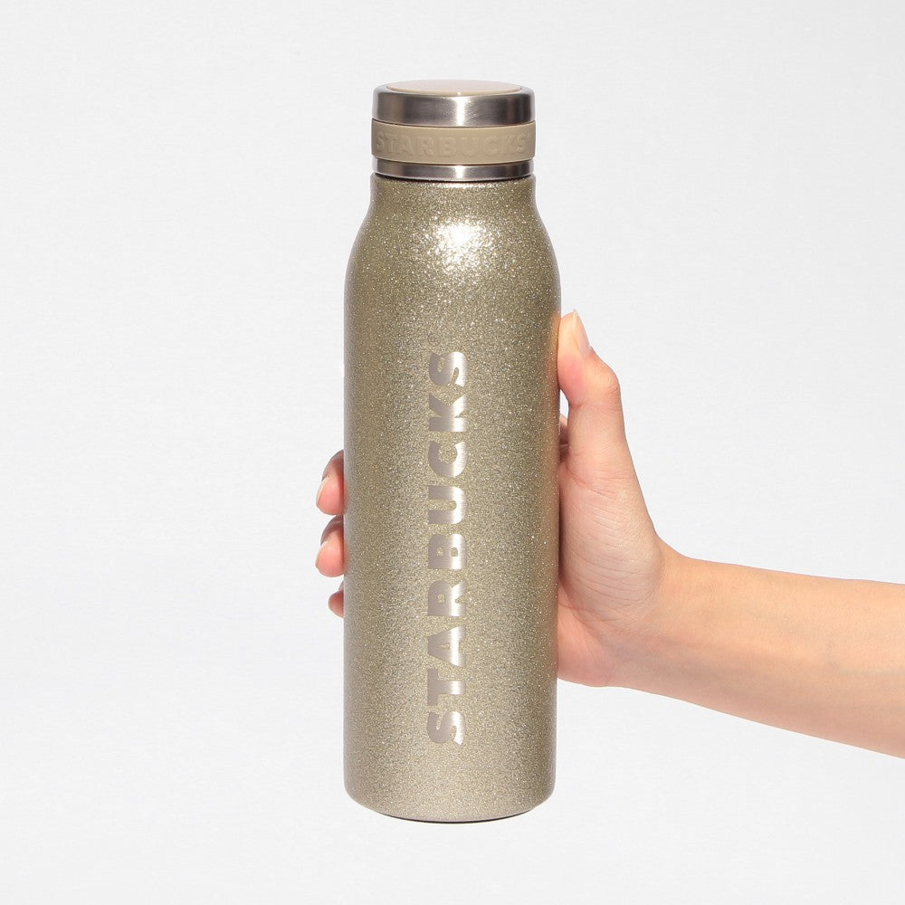 Starbucks Japan Stainless Bottle Glitter Champagne Gold 444ml Christmas 2025