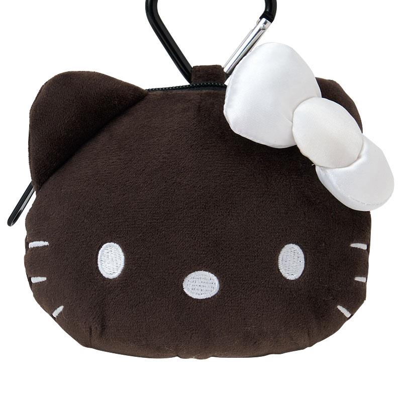 Hello Kitty Plush Mascot Holder Keychain Carabiner Pouch Monochrome Sanrio Japan