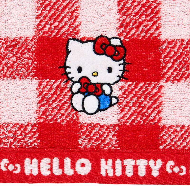 Hello Kitty Face Towel Plaid Red Imabari Sanrio Japan 2025