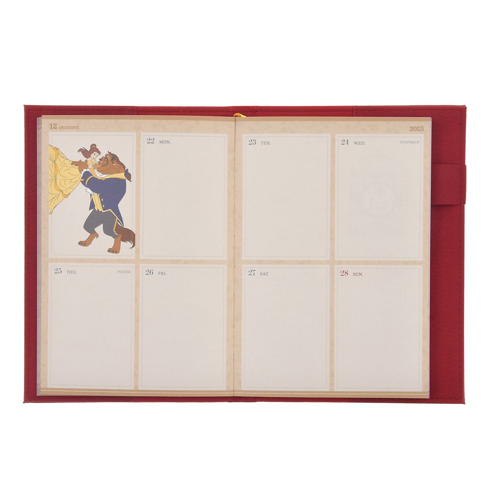 Beauty and the Beast 2026 Schedule Book B6 Weekly Emboss Disney Store Japan
