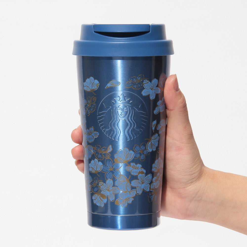 Starbucks Japan SAKURA 2025 Stainless Tumbler Night Blue 473ml