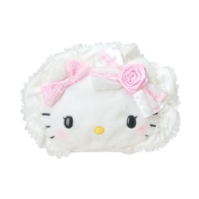 Hello Kitty Pouch Face Shape White Frill Sanrio Japan 2025