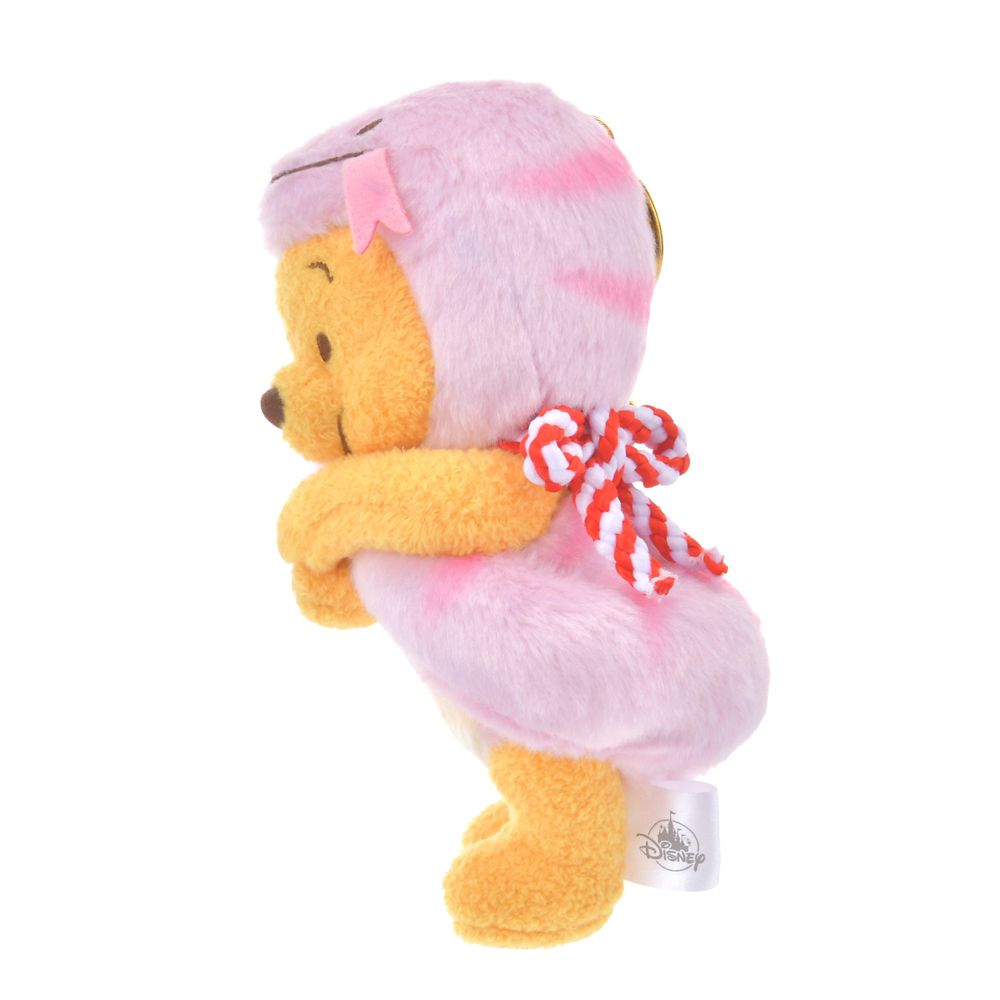 Winnie the Pooh Plush Keychain Pink ETO 2025 Disney Store Japan New Year Snake