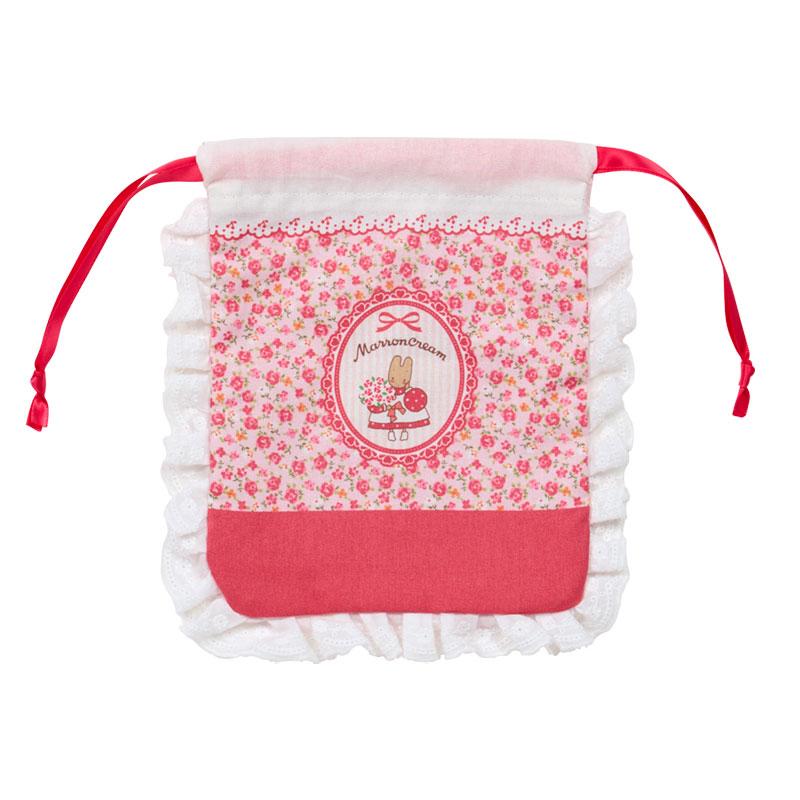 Marron Cream Frill Drawstring Pouch Red Sanrio Japan 2025