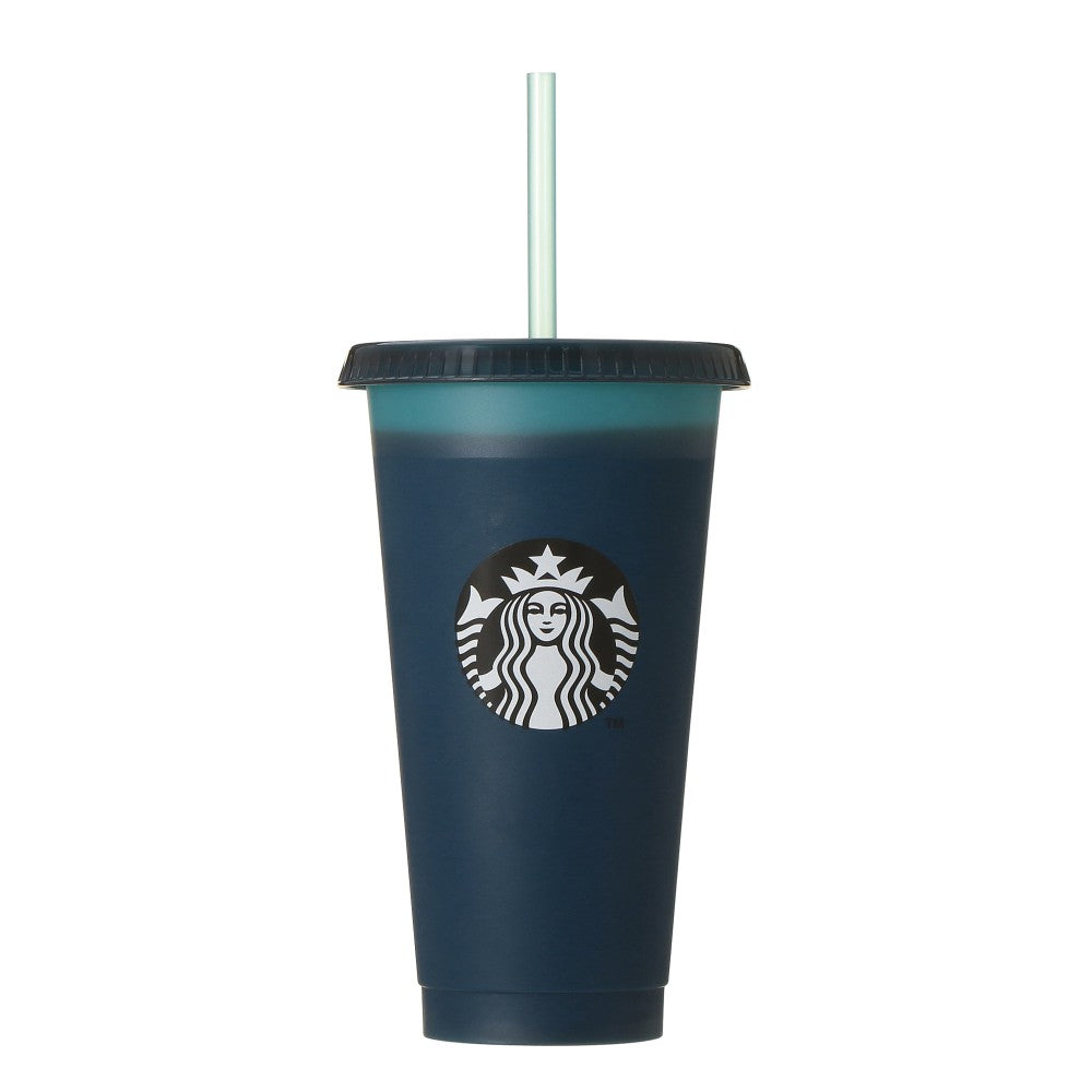 Starbucks Japan Color Changing Reusable Cold Cup Dual Blue 710ml 2025