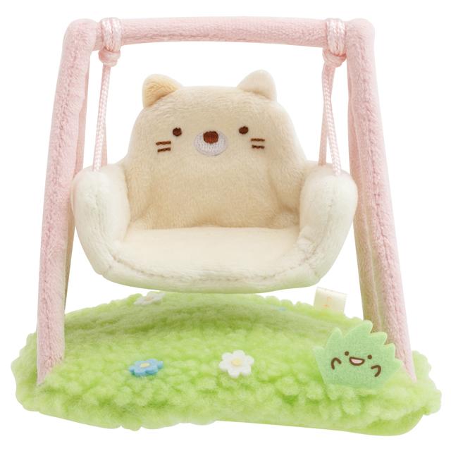 Sumikko Gurashi Neko Cat Swing Scene Plush Doll Kindergarten San-X Japan 2025