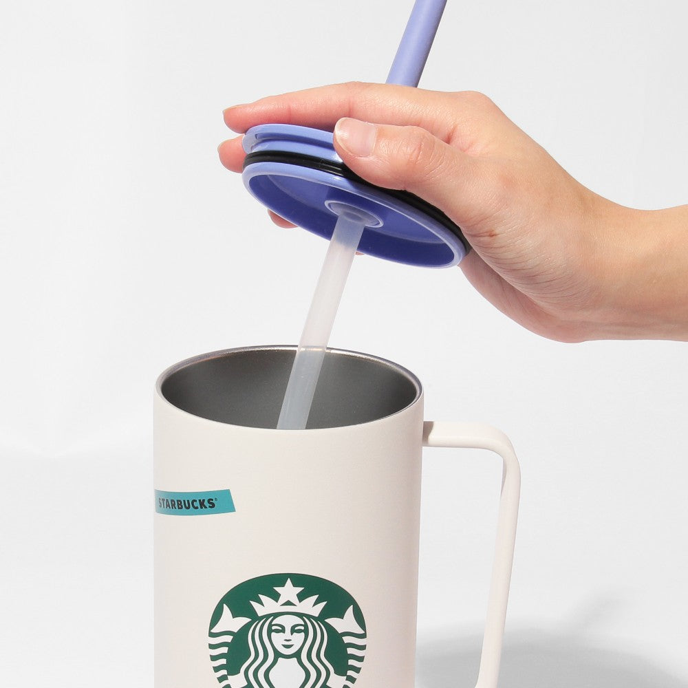 Stainless Cold Cup Straw Tumbler with Handle MiiR White 932ml Starbucks Japan