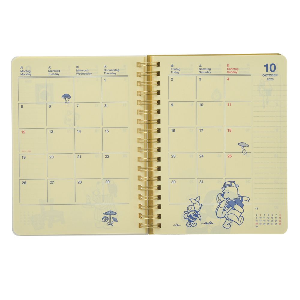 Winnie the Pooh Eeyore 2026 Schedule Book B6 Rollbahn Diary L Disney Store Japan