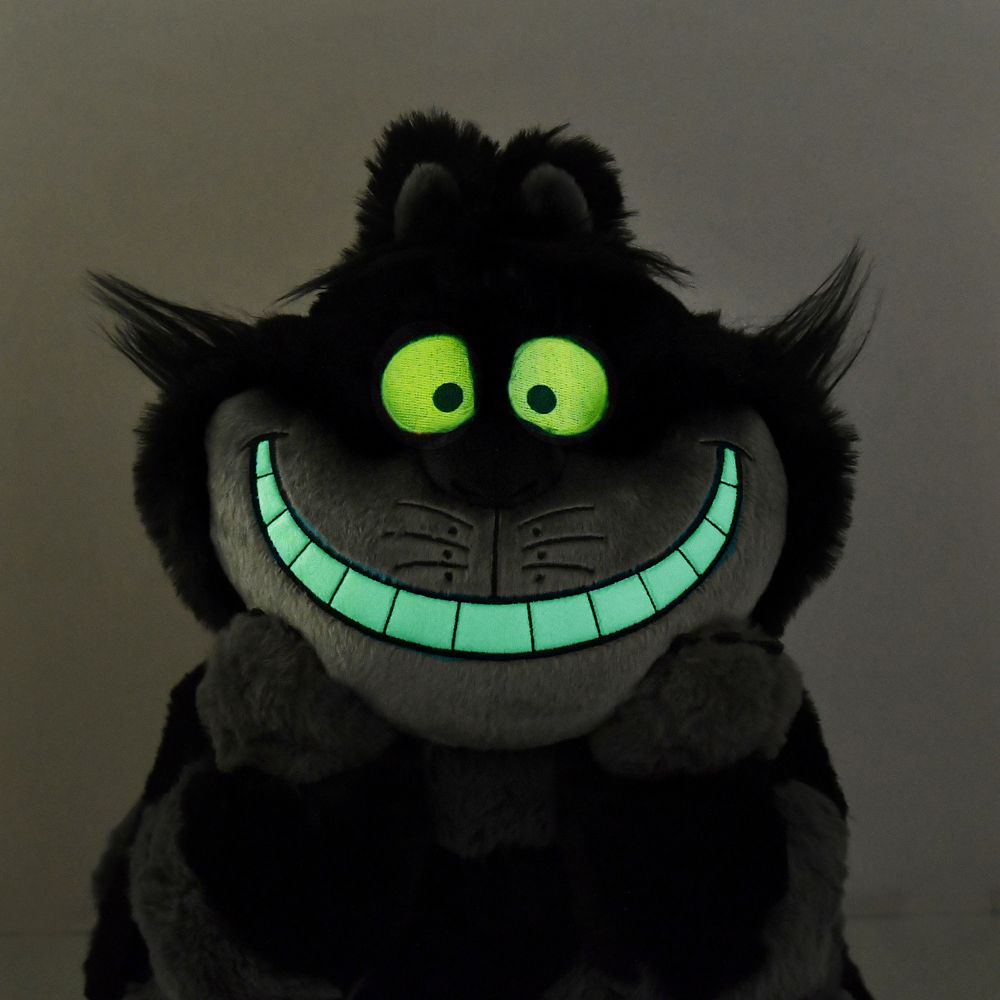 Cheshire Cat Plush Doll Phosphorescent Black Disney Store Japan Alice Wonderland