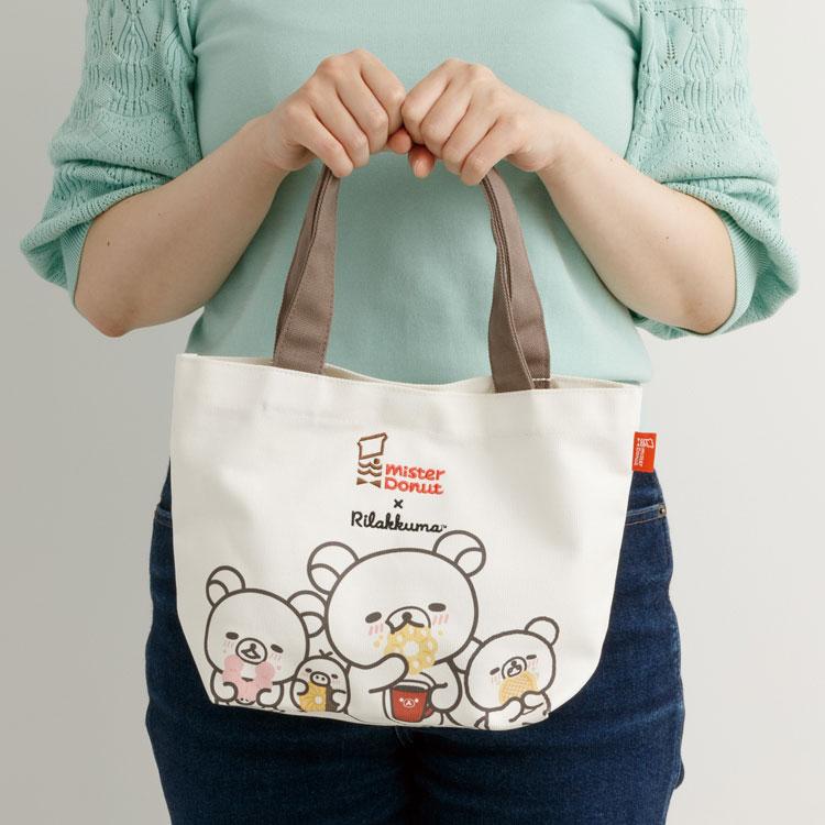 Rilakkuma Lunch Tote Bag White Mister Donut San-X Japan 2025