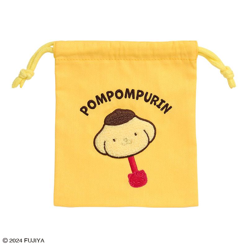 Pom Pom Purin Drawstring Pouch Sanrio Chocolate Sagara Embroidery Japan