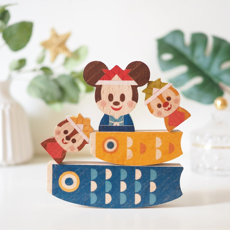 Mickey Chip Dale KIDEA Toy Wooden Blocks Koinobori Disney Store Japan