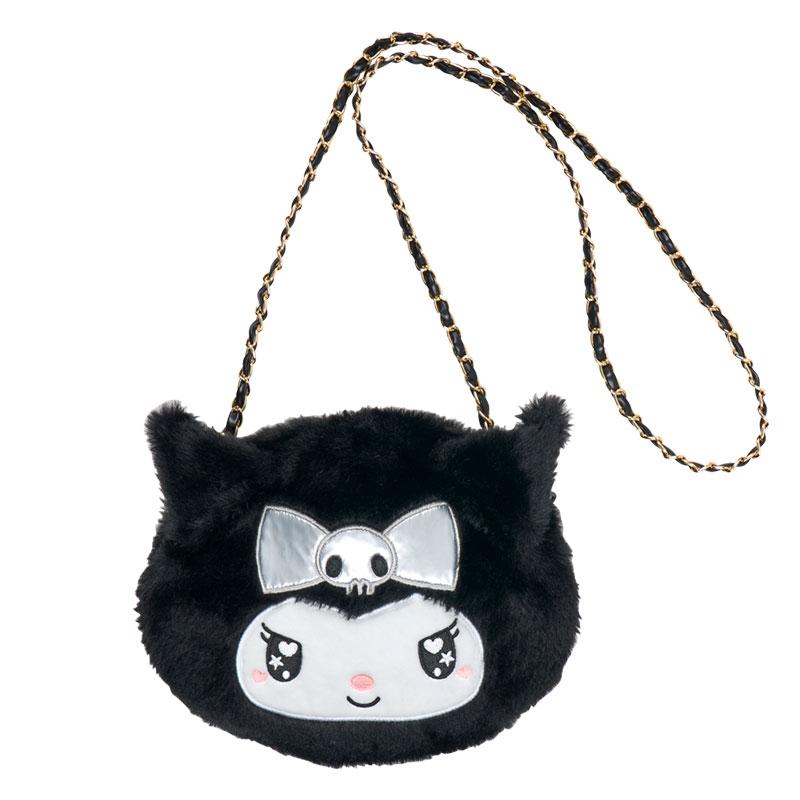 Kuromi Fur Shoulder Bag Face Shape Sanrio Japan 2025