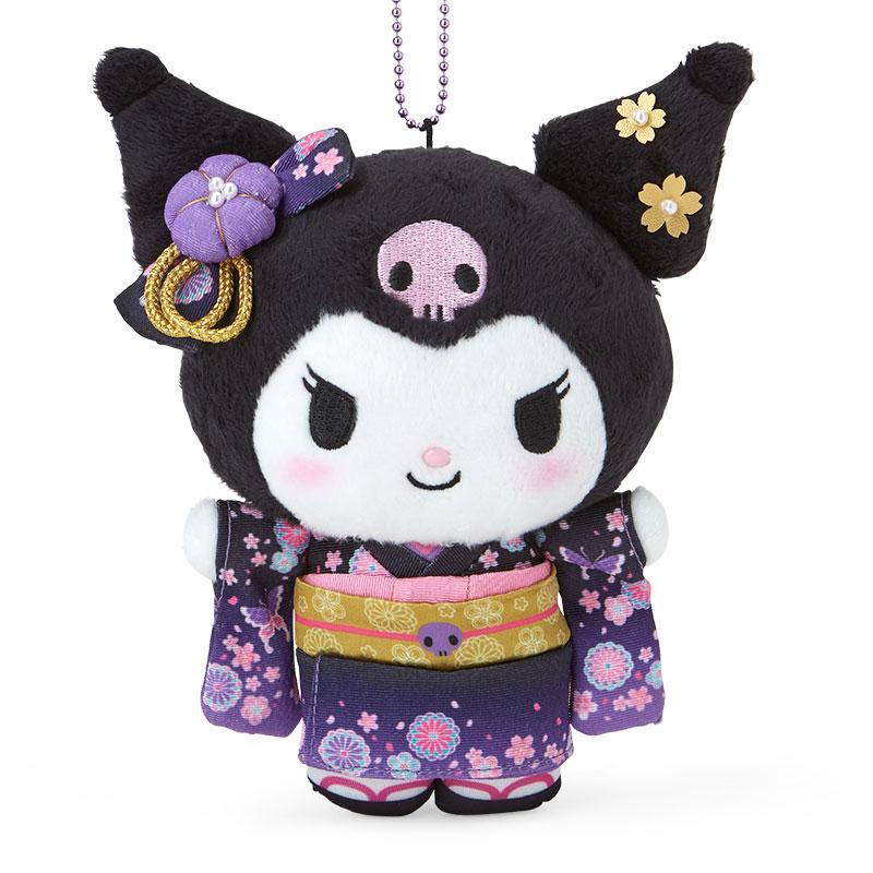 Kuromi Plush Mascot Holder Keychain Kimono Sanrio Japan Sakura 2024