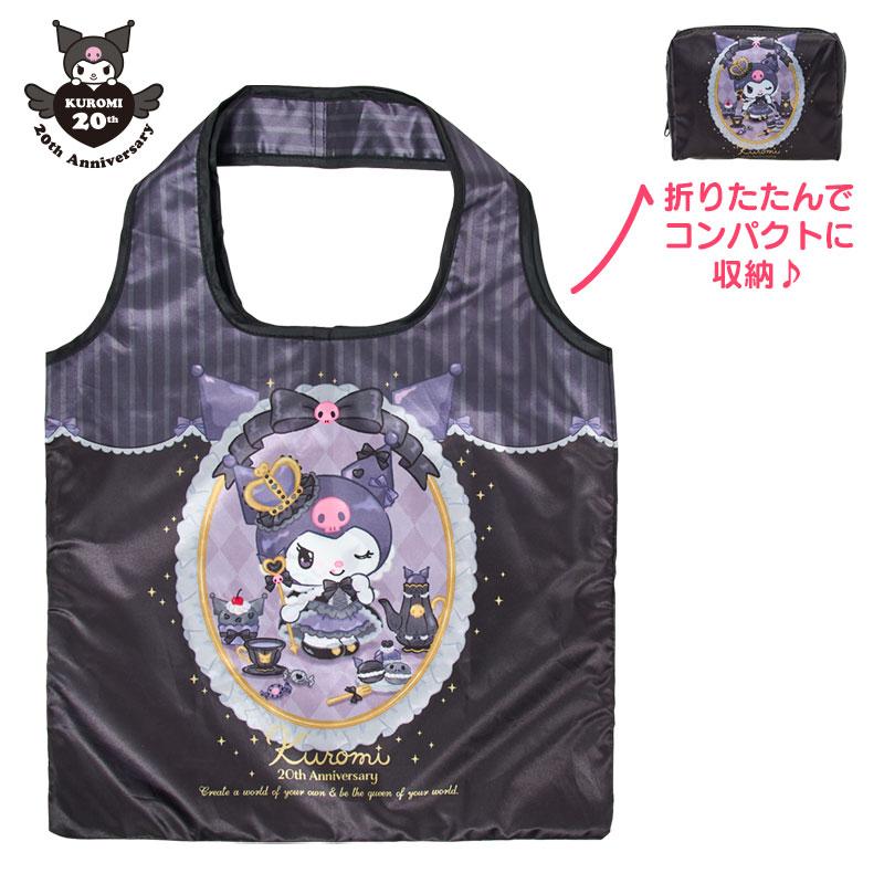 Kuromi Satin Eco Shopping Tote Bag Black Sanrio Japan 2025