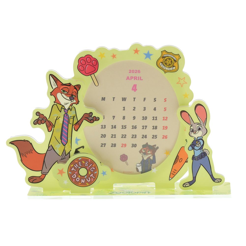 Zootopia Judy Hopps Nick Wilde Acrylic Calendar Desktop 2026 Disney Store Japan