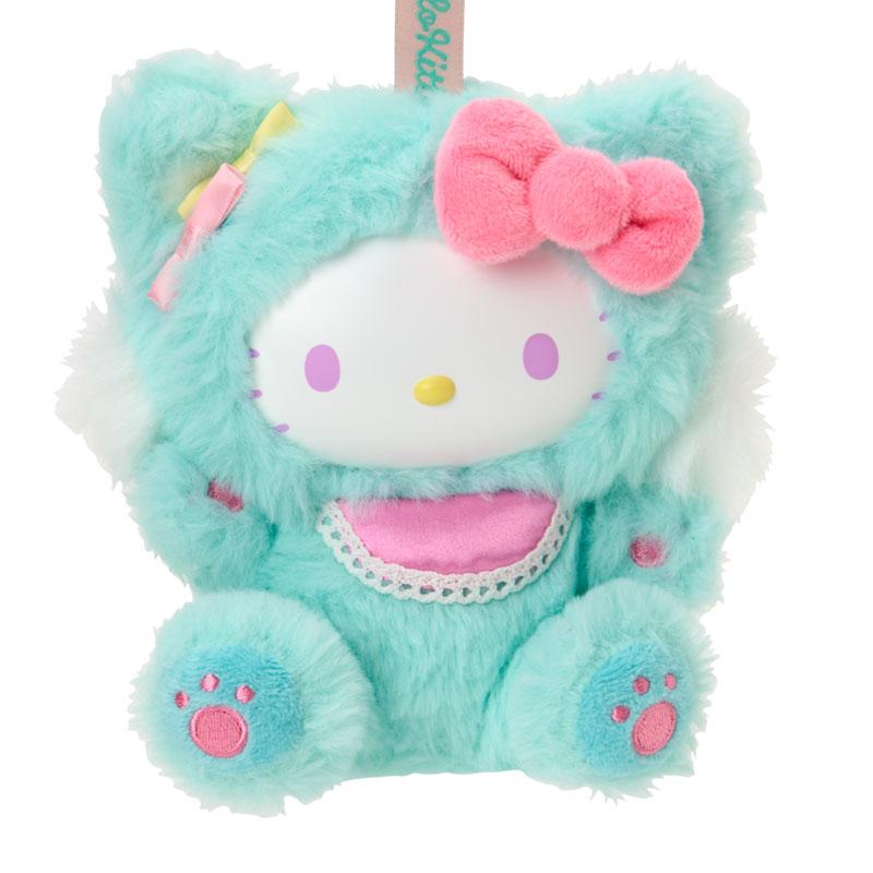 Hello Kitty Plush Keychain Fur Face Cat Green Sanrio Japan 2025