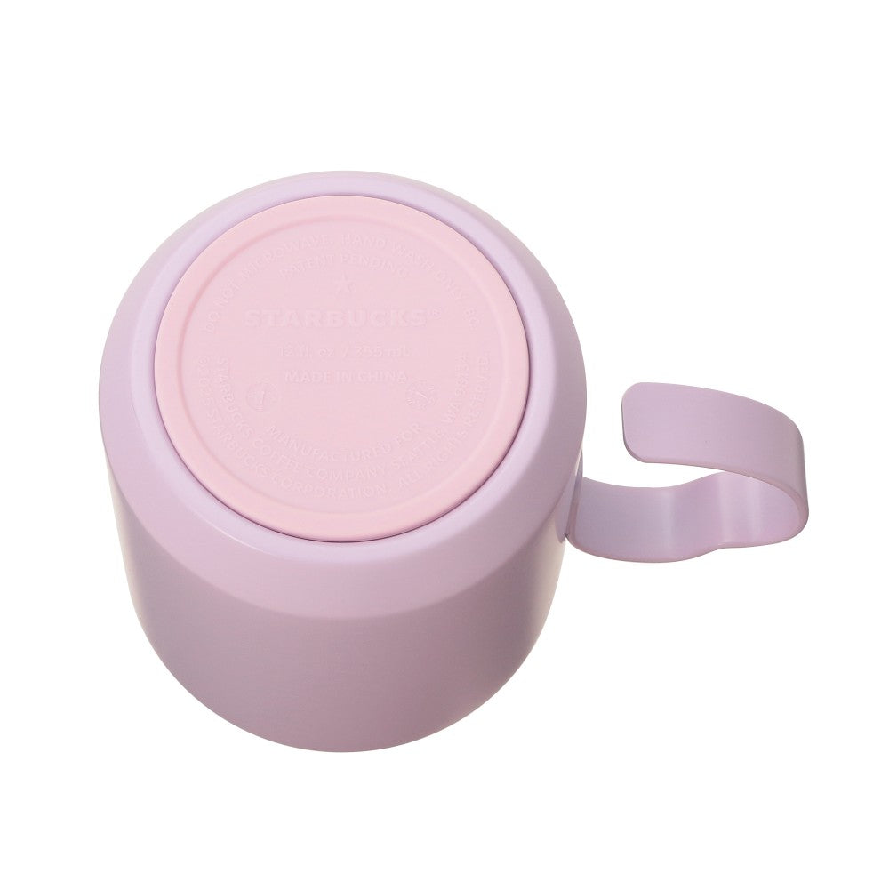 Starbucks Japan SAKURA 2025 Stainless Mug Cup Petal Handle Purple 355ml