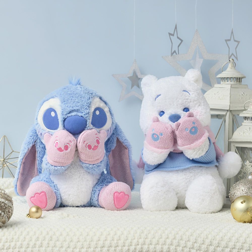 Stitch Plush Doll Blue Winter Shiny Color Disney Store Japan 2025