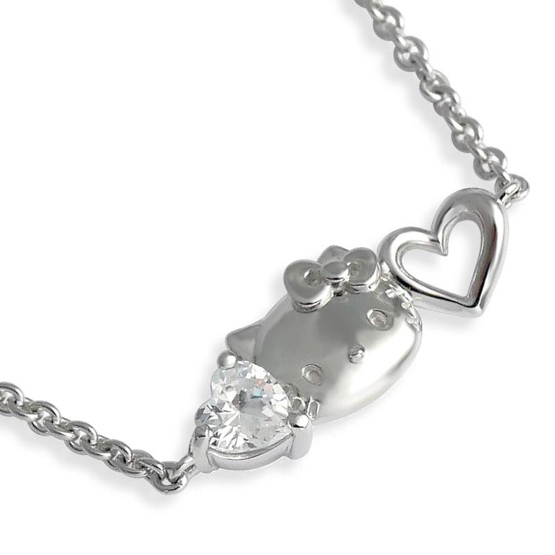 Hello Kitty Silver Bracelet Heart Sanrio Japan 2025 Gift Box