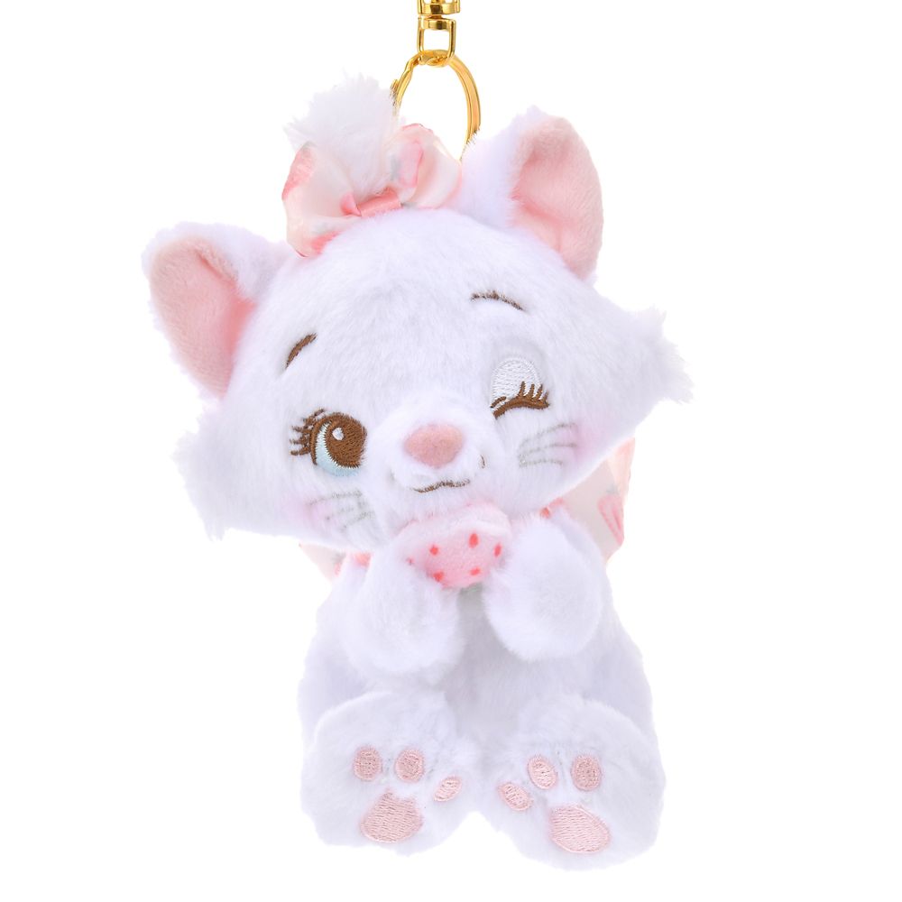 The Aristocats Marie Cat Plush Keychain STRAWBERRY COLLECTION Disney Store Japan