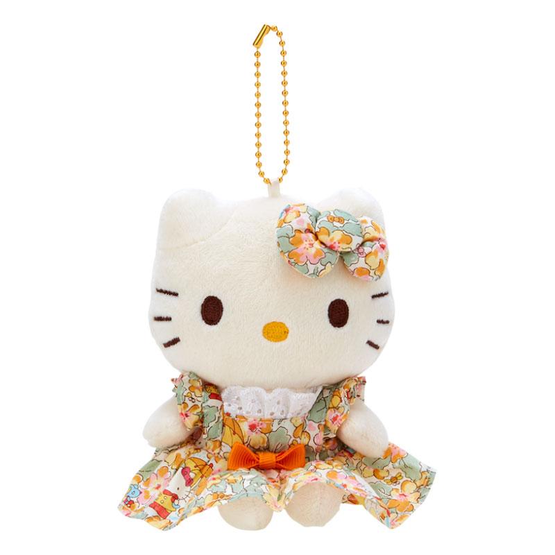 Hello Kitty Plush Mascot Holder Keychain Liberty Yellow Sanrio Japan 2024