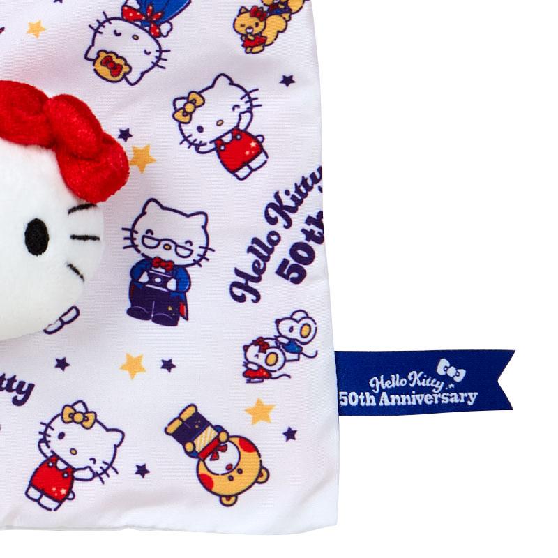 Hello Kitty 50th Anniversary Boa Drawstring Pouch Face Sanrio Japan 2024